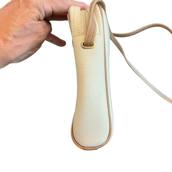 Vintage CHRISTIAN DIOR Saddle Bag Beige Canvas Leather Shoulder Crossbody Bag - Picture 8 of 15